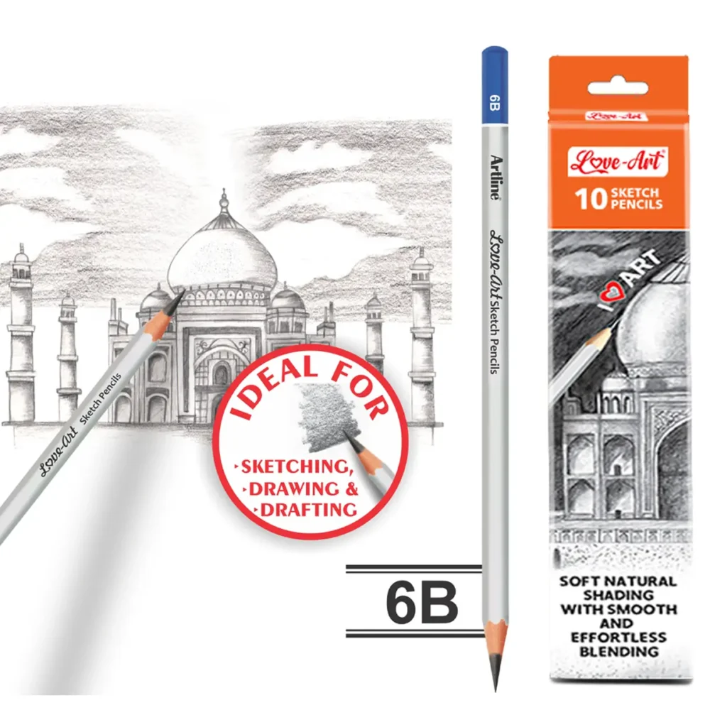 Sketch Pencils - Pack of 10, 6B