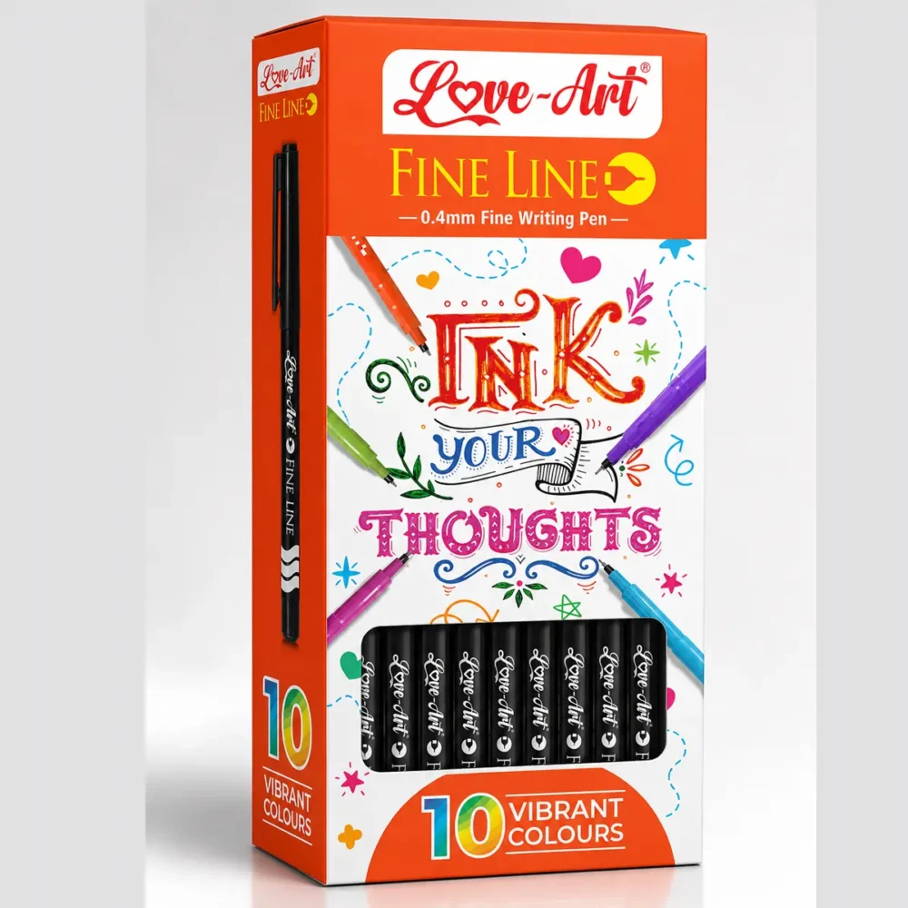 Fine Line Pens - Pack of 10, Black