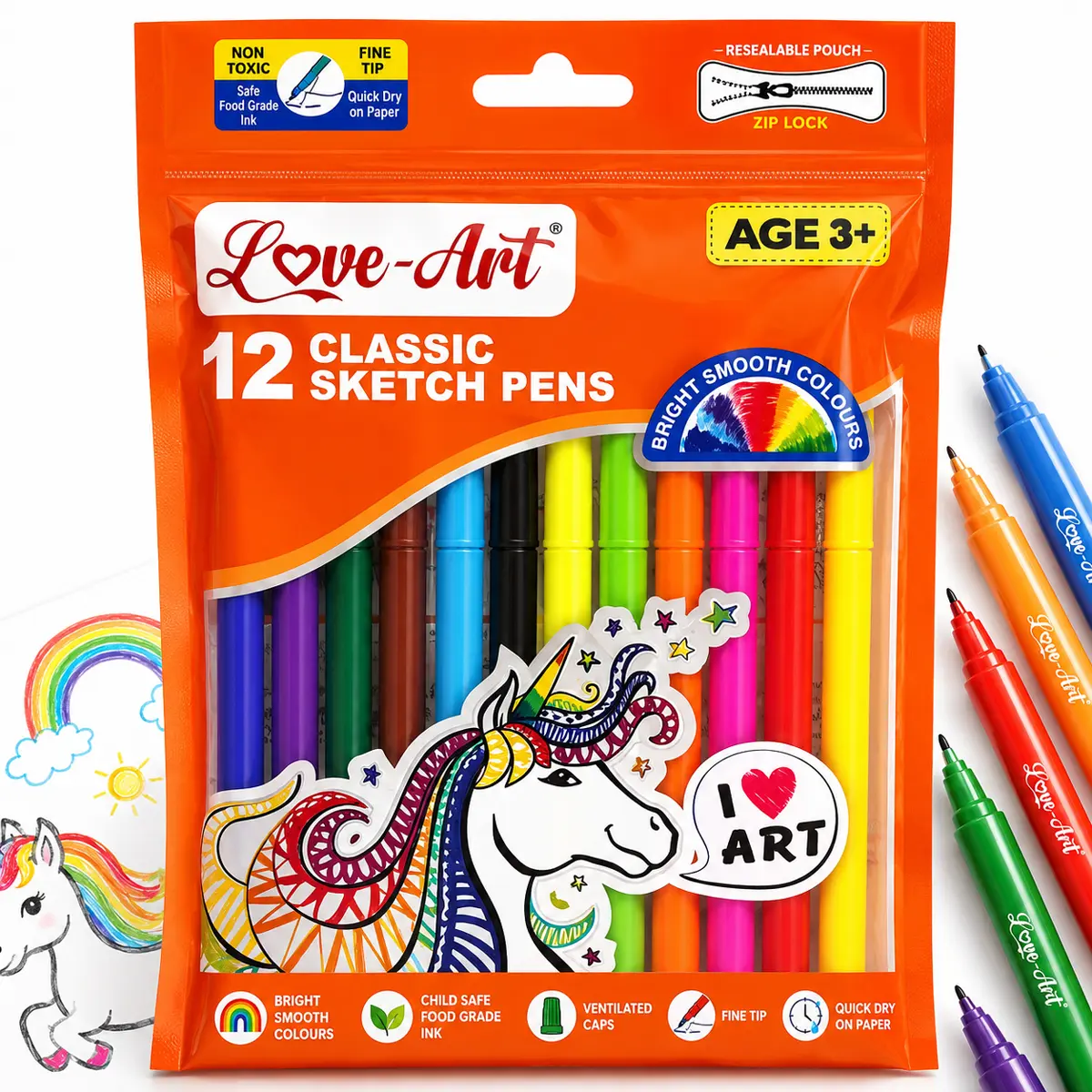 sketch pen pack of 12